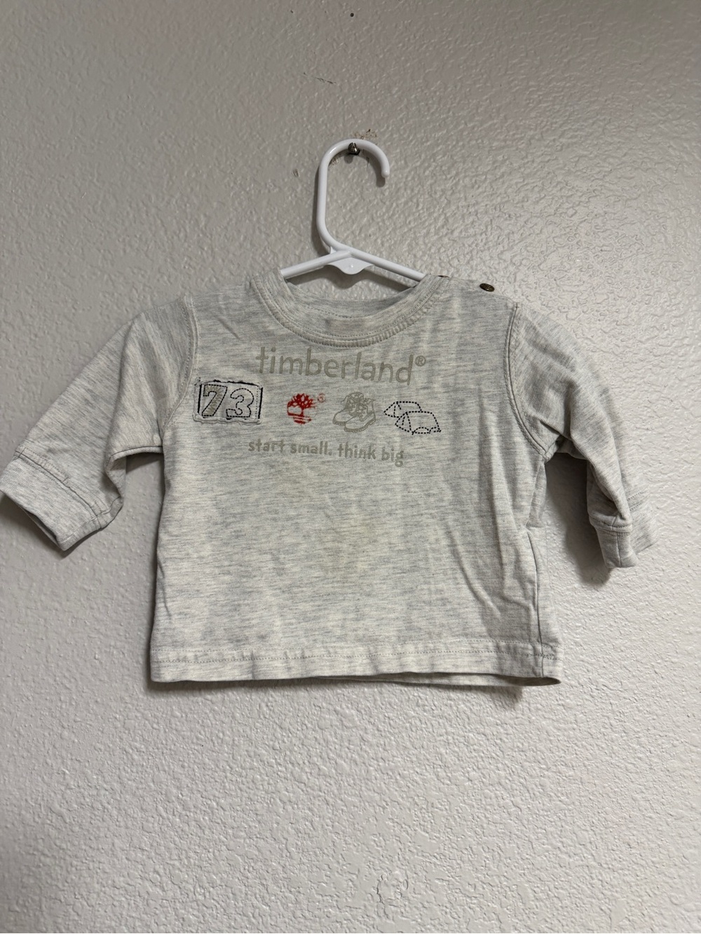 Timberland Cream Heather Long-Sleeve Baby Tee